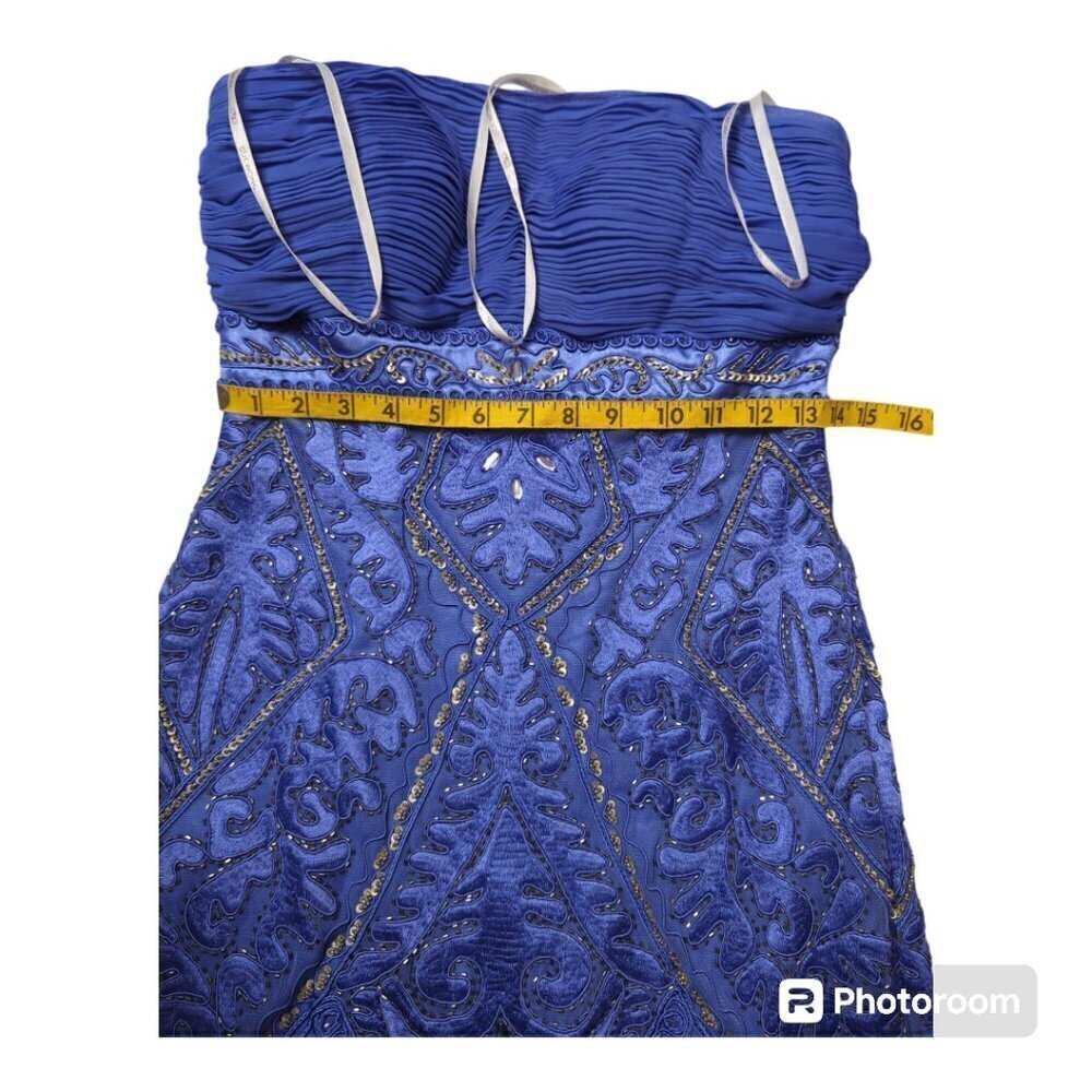Sue Wong Nocturne Periwinkle Sequins Embellished Ruche Mini Dress Sz 6 - Picture 6 of 13
